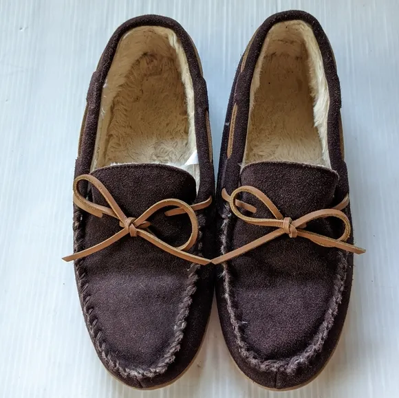 J CREW men's suede moccasin slippers