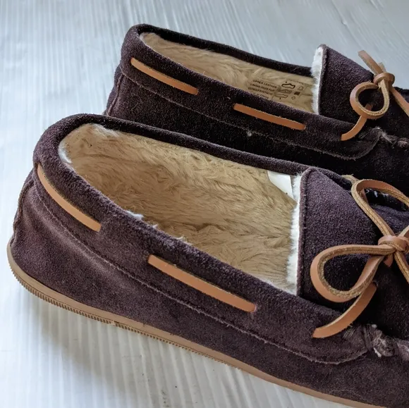 J CREW men's suede moccasin slippers
