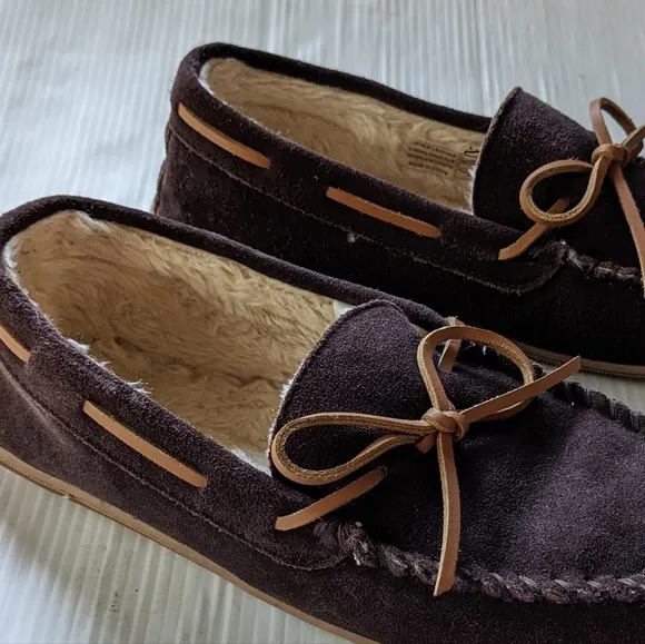 J CREW men's suede moccasin slippers