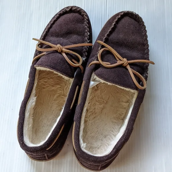 J CREW men's suede moccasin slippers