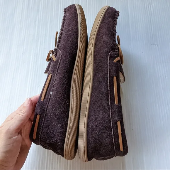 J CREW men's suede moccasin slippers