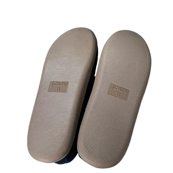 J. Crew Men’s Suede Scuff Slippers in Vintage Indigo Suede Faux Fur Size 11 NWT