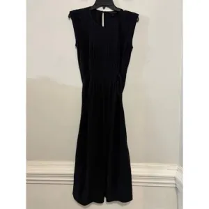 J. Crew Midi Dress 100% Silk Black Tie Back Size 2 Minimalist Classy Capsule