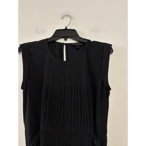 J. Crew Midi Dress 100% Silk Black Tie Back Size 2 Minimalist Classy Capsule