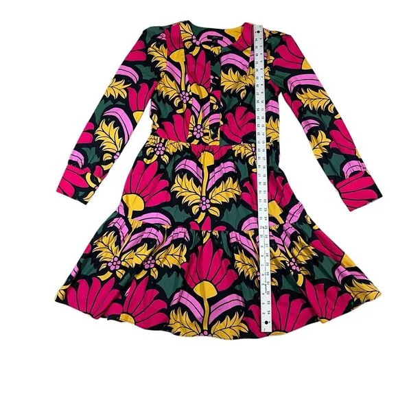J. CREW Pink Yellow Floral Ratti Grandi Fiori Tiered Popover Short Dress Size 4