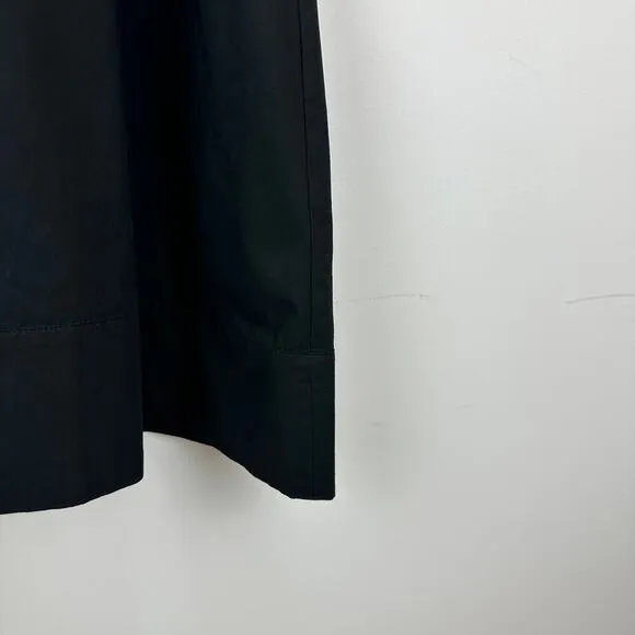 J. Crew Scoopneck Shift Mini Swing Dress Cotton Poplin Black Minimalist M NWT