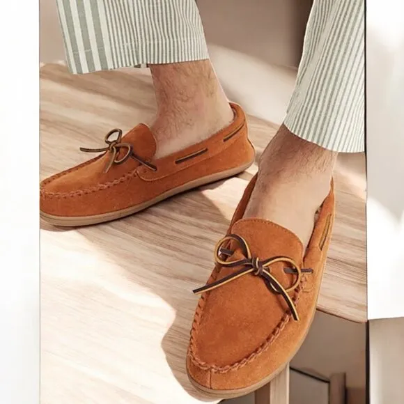 J. Crew Sherpa-lined suede slippers Size 10-M