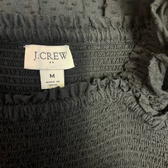 J Crew Smocked Tiered Maxi Boho Minimalist Dress Clip-Dot Style Size Medium