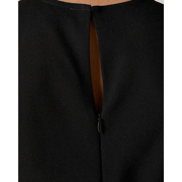 J Crew Womens Dress Sz 8 Black Drapey Crepe Long A-line Maxi Minimalist LBD