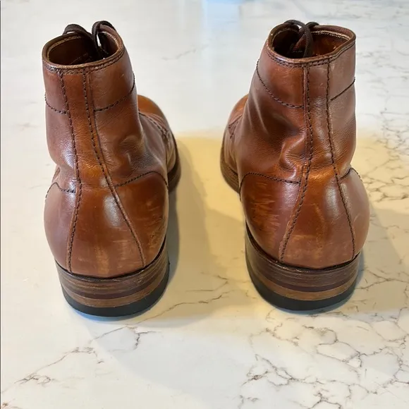 J Crew/Alder Brown Leather Wing-Tip Ankle Boots