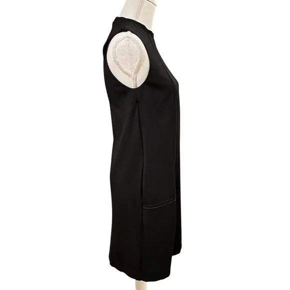 J. McLaughlin Black Sleeveless Shift Dress Sz XSMALL Career Minimalist Capsule