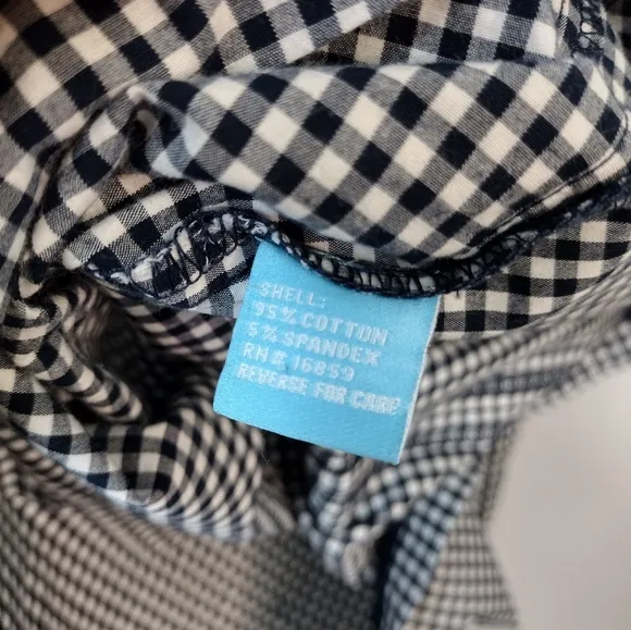 J. McLaughlin Letty Bell Ruffle Sleeve Cotton Gingham Black White Checked‎