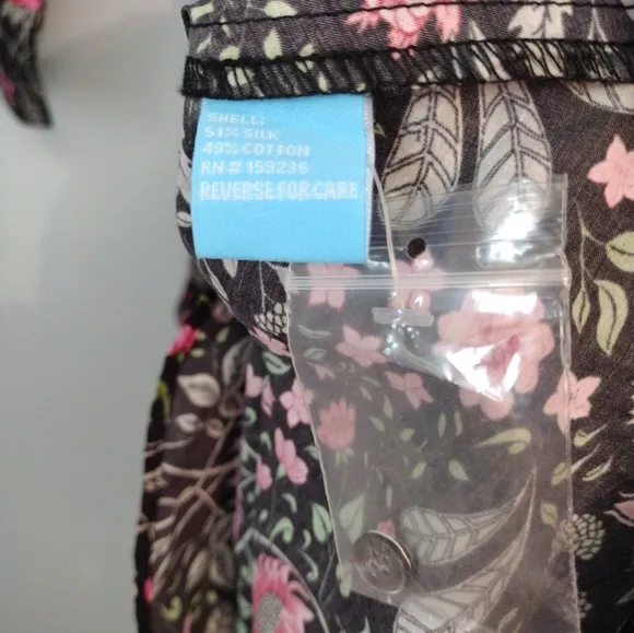 J. McLaughlin Womens Annabelle Floral Manor Shirt‎ Silk Cotton Blend Dress