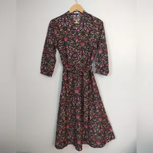 J. McLaughlin Womens Annabelle Floral Manor Shirt‎ Silk Cotton Blend Dress
