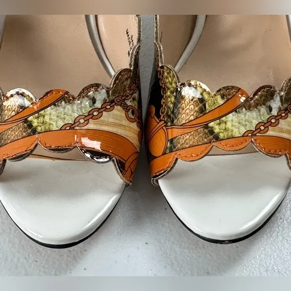 J. Renee Bailee Peep Toe Cut Out Mixed Print Snake Skin Pump Heel Shoes