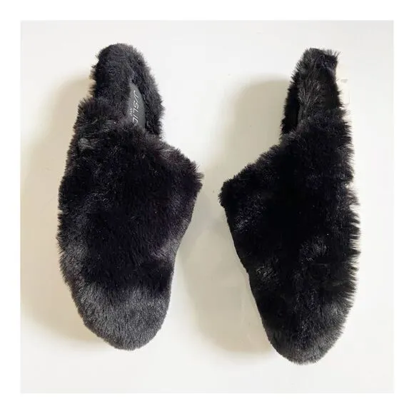 J Slides Scarlett Faux Fur Slippers size 7