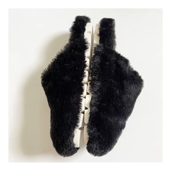 J Slides Scarlett Faux Fur Slippers size 7