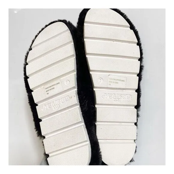 J Slides Scarlett Faux Fur Slippers size 7