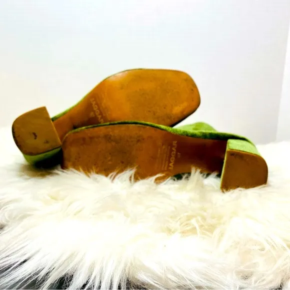Jaggar Green Velvet Women's Ankle Boots Sz-7