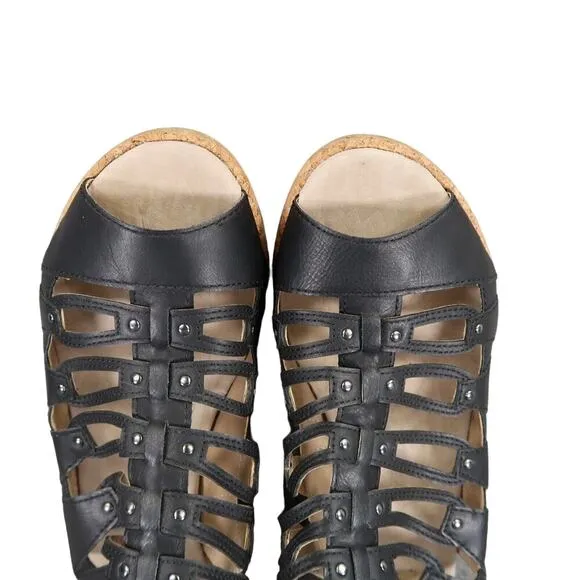 Jambu Shoes Womens 9 Sandals Wedge Platform Fashion Caged Peep Toe Cushioned JBU