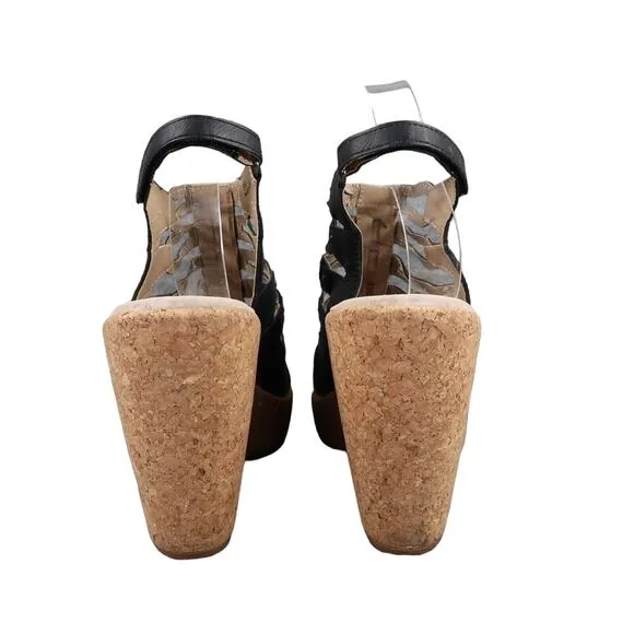 Jambu Shoes Womens 9 Sandals Wedge Platform Fashion Caged Peep Toe Cushioned JBU