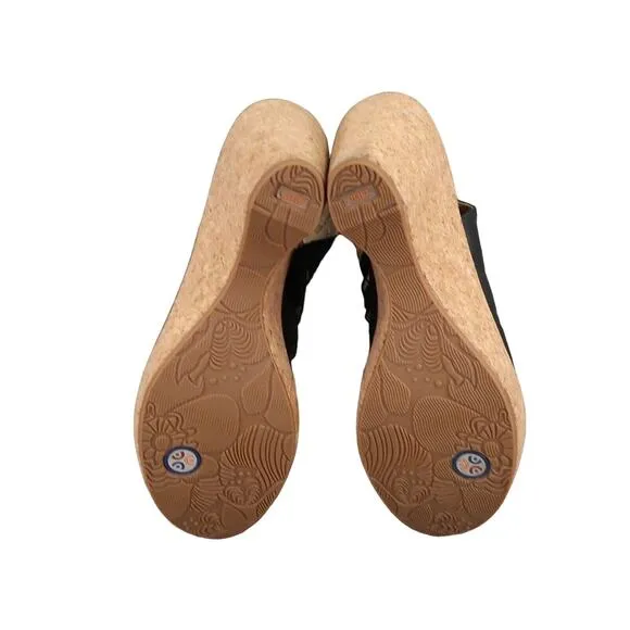 Jambu Shoes Womens 9 Sandals Wedge Platform Fashion Caged Peep Toe Cushioned JBU
