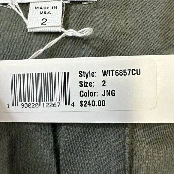 James Perse Maxi Dress Sleeveless Cotton Green Sz 2/Medium Minimalist NWT /NEW