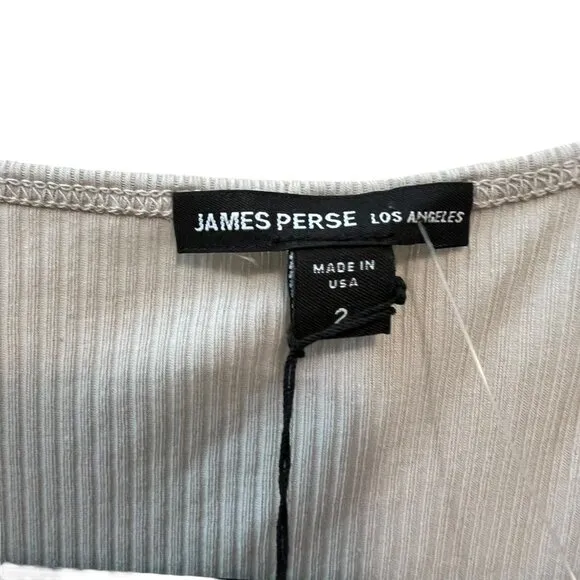 James Perse Neutral Minimalist Tan Rib Knit Maxi Tank Dress Size 2 NWT