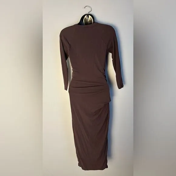 James Perse Standard Skinny Dress Brown Fitted Minimalist - Size 1 / Small