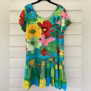 Jams World Hattie Hawaiian beach dress cover up vacation travel minimalist M