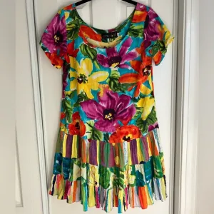 Jams World Hattie Hawaiian sun dress cover up vacation beach minimalist chic M
