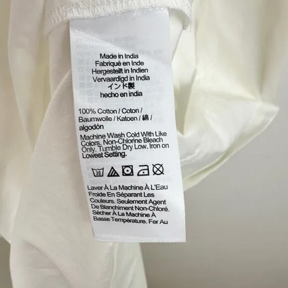 J.Crew Drop Waist Midi Dress Cotton Poplin White A Line Minimalist Small NWT