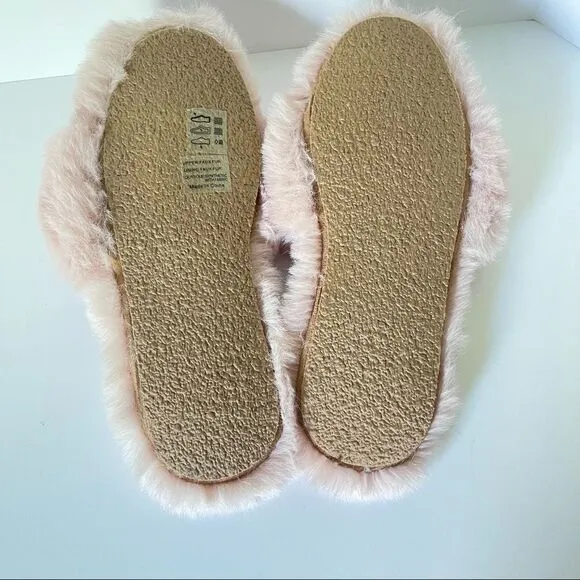 J.Crew Fuzzy Slide Slippers NWOT
