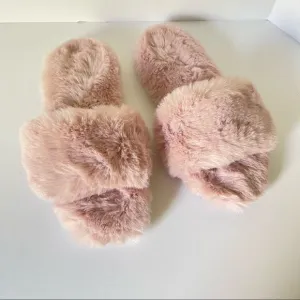J.Crew Fuzzy Slide Slippers NWOT