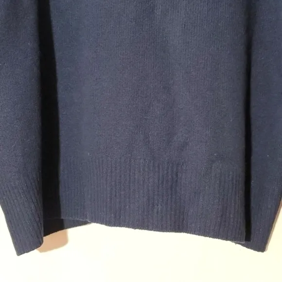 J.Crew- Mens Pure Lambswool Crew neck Navy Blue Sweater luxury warm Sz.Large