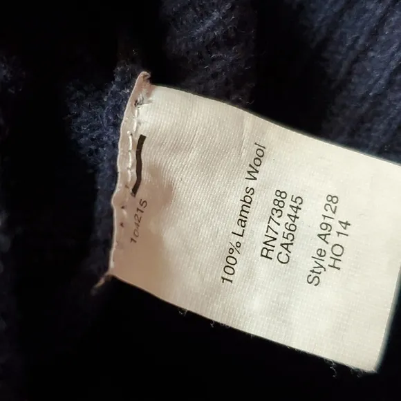 J.Crew- Mens Pure Lambswool Crew neck Navy Blue Sweater luxury warm Sz.Large