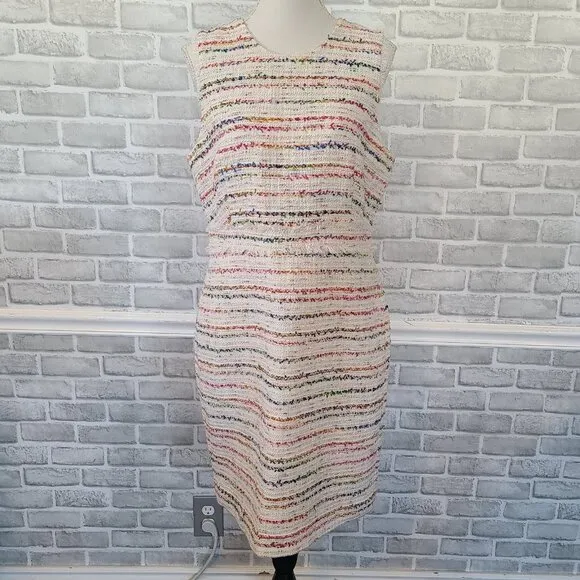 J.Crew Sleeveless Tweed Sheath Dress Resort Quiet Luxury Old MoneyNEW Womens 14