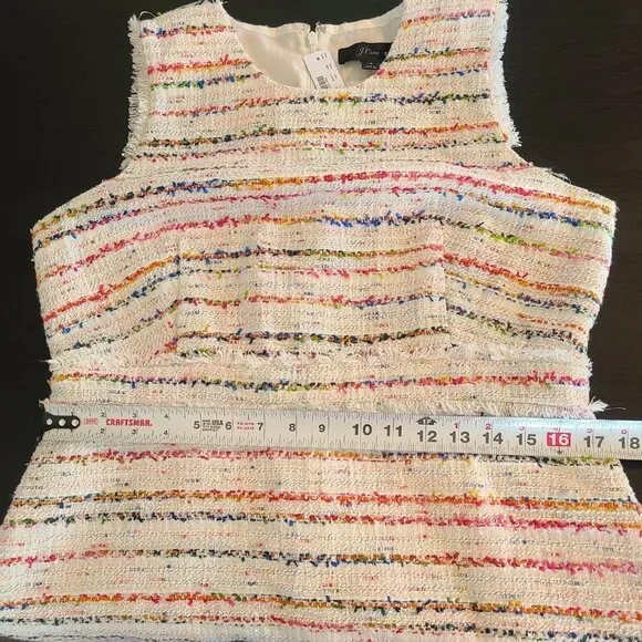 J.Crew Sleeveless Tweed Sheath Dress Resort Quiet Luxury Old MoneyNEW Womens 14