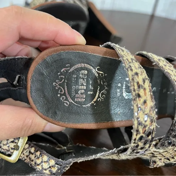 JEFFREY CAMPBELL BOND snake skin embossed Women's Strappy Gladiator Heels Size 7