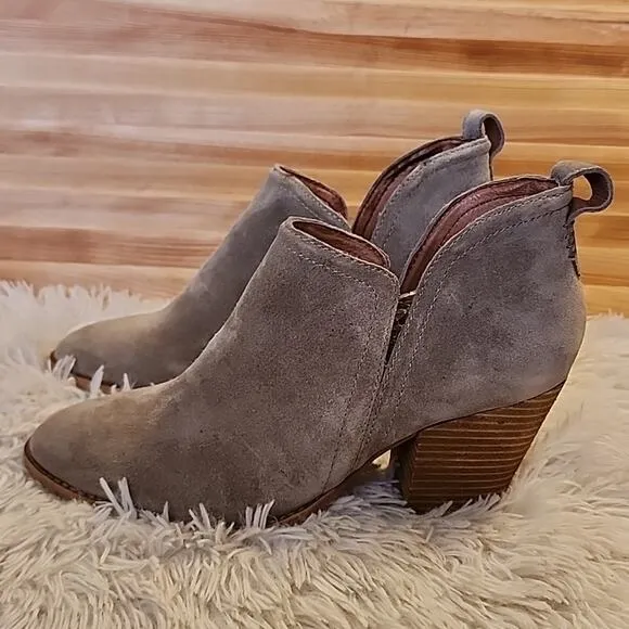 JEFFREY CAMPBELL ROSEE SUEDE BOOTIES TAUPE WOMENS SIZE 10 NWOB