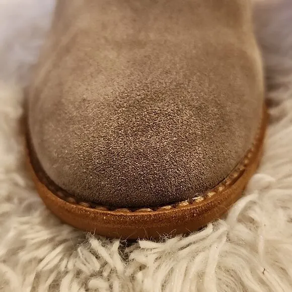 JEFFREY CAMPBELL ROSEE SUEDE BOOTIES TAUPE WOMENS SIZE 10 NWOB