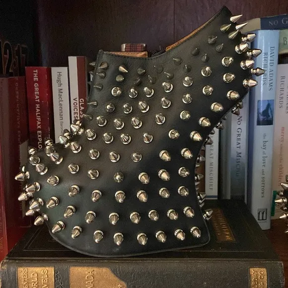 Jeffrey Campbell SHADOW-SPK Metal Spike Cantilever Heel Shoes Women's Size 6