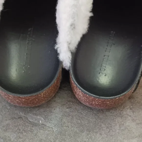 Jenni Kayne Black Slippers with fur