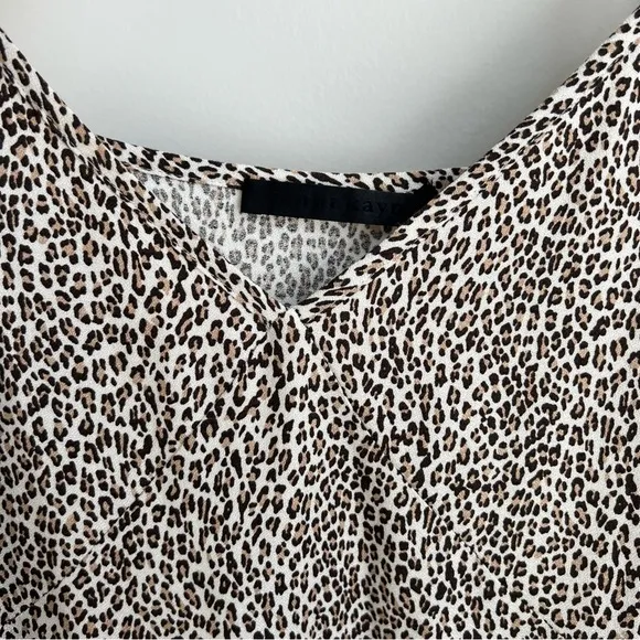 JENNI KAYNE  Leopard Slip Dress Size XXL Quiet Luxury Animal Print V-neck Maxi