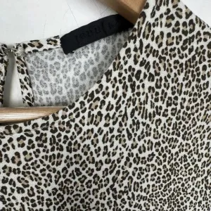 Jenni Kayne Mini Leopard Print Luxury T Shirt Dress SIZE S