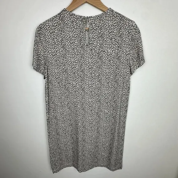 Jenni Kayne Mini Leopard Print Luxury T Shirt Dress SIZE S