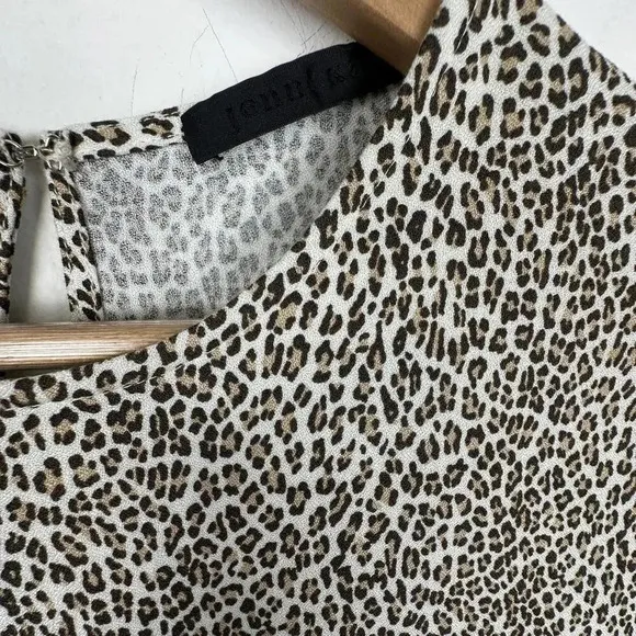 Jenni Kayne Mini Leopard Print Luxury T Shirt Dress SIZE S