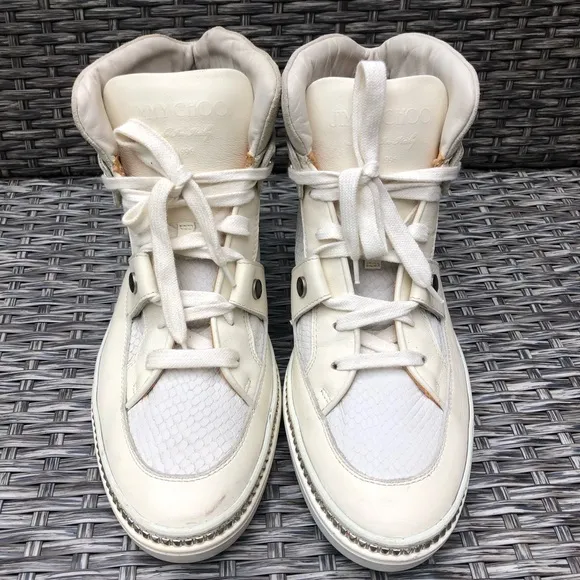 Jimmy Choo Barlowe Hightop Leather Sneaker Size 42EU/9US NEW