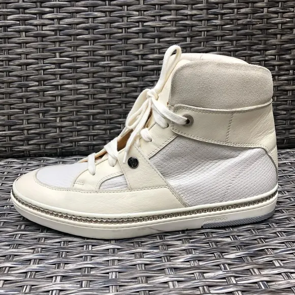 Jimmy Choo Barlowe Hightop Leather Sneaker Size 42EU/9US NEW