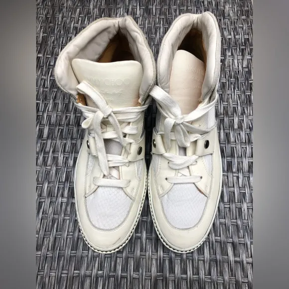 Jimmy Choo Barlowe Hightop Leather Sneaker Size 42EU/9US NEW